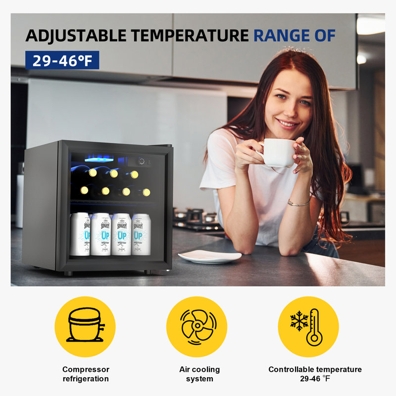 Simzlife 55 Cans Convertible Beverage Refrigerator with Wine Storage